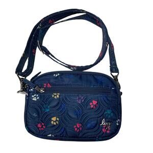 Lug Super Coupe Convertible  Crossbody Bag Purse Blue Paws Print
